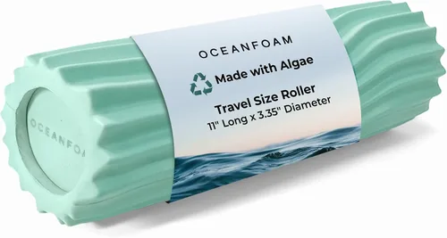 Oceanfoam Ripple - Rodillo de espuma de viaje (11" x 3.35") Mini rodillo de espuma firme para terapia física, masaje de tejido profundo, dolor de