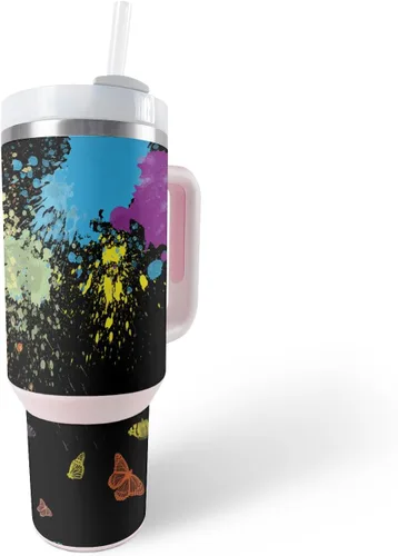 Miniatura 26 de MightySkins Skin - Vaso de vinilo compatible con Stanley The Quencher H2.0 FlowState de 40 onzas, color turquesa sólido, funda protectora, duradera