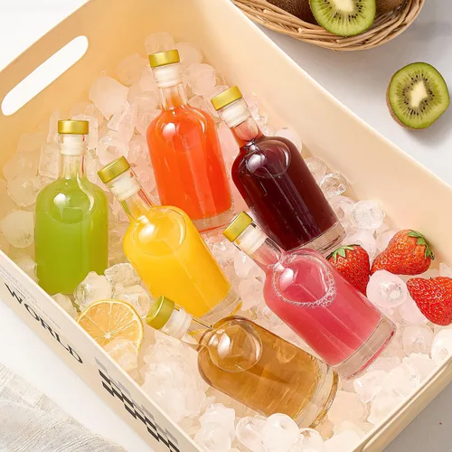 Miniatura 5 de Danmu Paquete de 20 botellas de vidrio con tapas, herméticas de 3 onzas, a prueba de fugas, base gruesa, botellas de vidrio de 3.4 fl oz con corcho