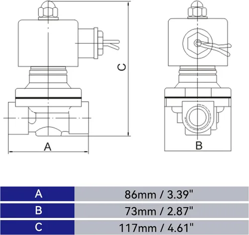 Miniatura 2 de HFS válvula solenoide eléctrica 110 vatios Ac o 12 vatios Dc para agua, aire, gas, combustibles N/c - 1/4, 1/2, 3/4 pulgadas, 1 pulgada NPT
