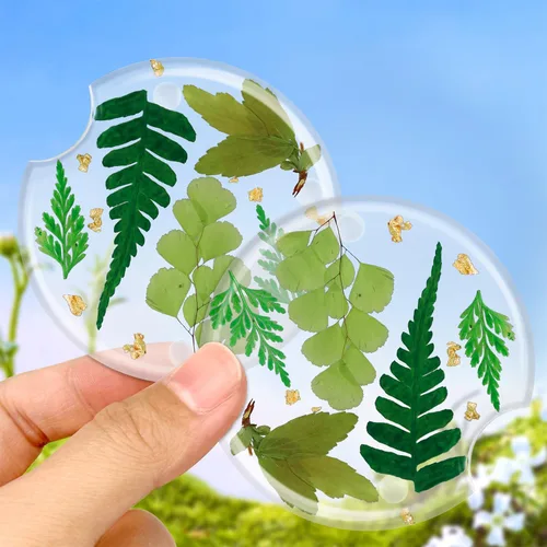Miniatura 16 de Swooflia Portavasos para Portavasos de Coche con Flores para Mujeres - 2.75 Pulgadas Lindo Inserto de Resina Transparente para Portavasos de Bebidas