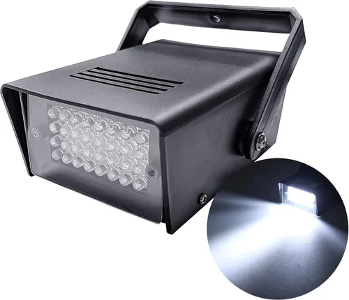 Miniatura 10 de Paquete de 2 luces estroboscópicas de discoteca para fiesta, 32 mini luces LED estroboscópicas para fiestas, luces estroboscópicas enchufables