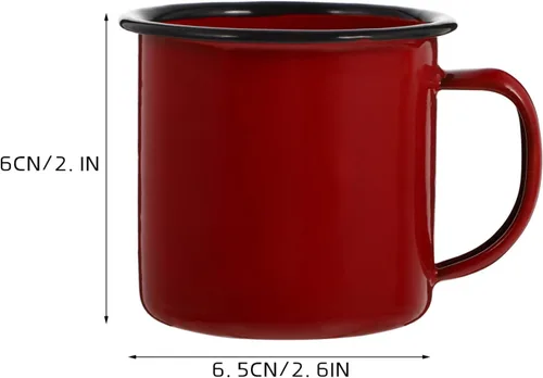 Miniatura 2 de BESPORTBLE Taza de camping esmaltada, 8 onzas, tazas de hierro vintage, taza de té con asa, taza de café para acampar, pescar, picnic, uso al aire