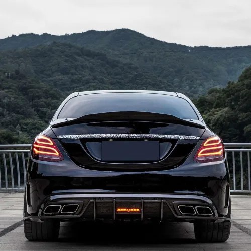 Miniatura 2 de Trunk Spoiler Compatible with 2015-2021 Mercedes C Class W205 Sedan Rear Boot Lid Highkick Wing Lip Factory Outlet (ABS)