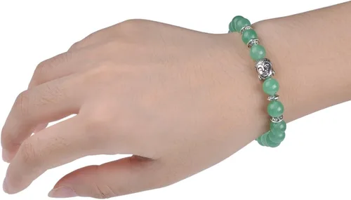 Miniatura 4 de Joya brazalete con gemas redondas de 8 mm, brazalete para los chacras, regalo de cumpleaños