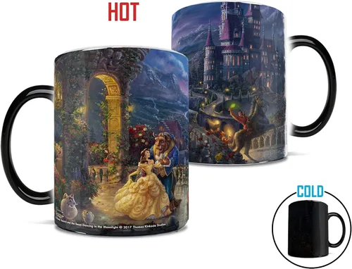 Miniatura 3 de Morphing tazas Thomas Kinkade Disney Bella y la Bestia Pintura Heat Reveal Taza de café – 11 Oz de cerámica