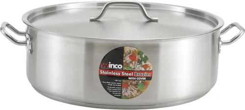 Miniatura 2 de Winco - Brasero de acero inoxidable de grado comercial con tapa, 30 cuartos de galón