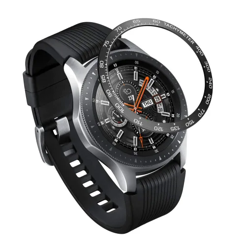 Miniatura 19 de AISPORTS Anillo de bisel compatible con Samsung Galaxy Watch 1.811 in bisel Loop cubierta adhesiva anti arañazos acero inoxidable bisel de metal