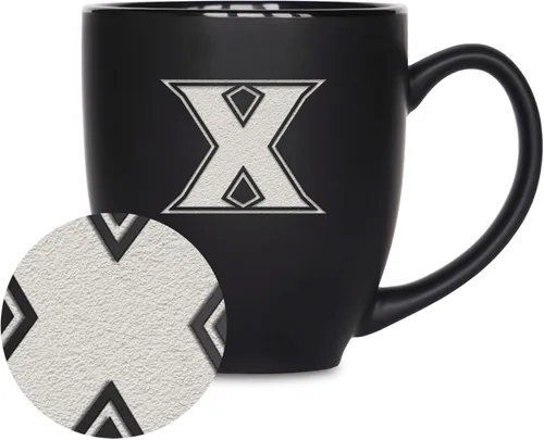 Miniatura 270 de Rico Industries - Taza de cerámica mate negra con grabado láser estándar de 15oz para NCAA (escuelas T & U) - Para bebidas calientes o frías