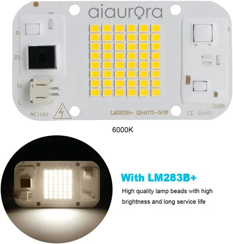 Miniatura 4 de 2 paneles LED de espectro completo Bridgelux AC110V 50W con soporte, grasa térmica, raspador para lámpara de cultivo hidropónico, reflector, luz