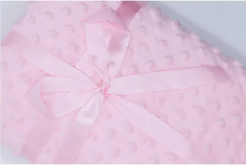 Miniatura 2 de Manta de bebé unisex para niños, manta de bebé suave Minky Dot- Manta de forro polar Sherpa de 30 x 40 pulgadas, color rosa