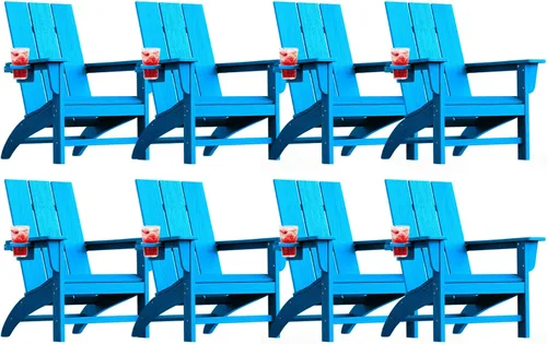 Miniatura 22 de Silla Adirondack moderna, sillas de patio de plástico HDPE para todo tipo de clima, silla para hoguera, sillas de césped al aire libre para terraza