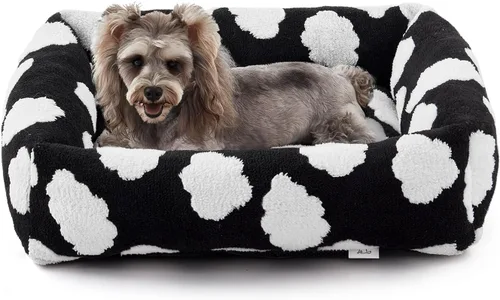 Miniatura 22 de JOEJOY Cama mediana para perros de tamaño mediano, cama ortopédica rectangular lavable para mascotas con funda de cremallera extraíble, bonita cama