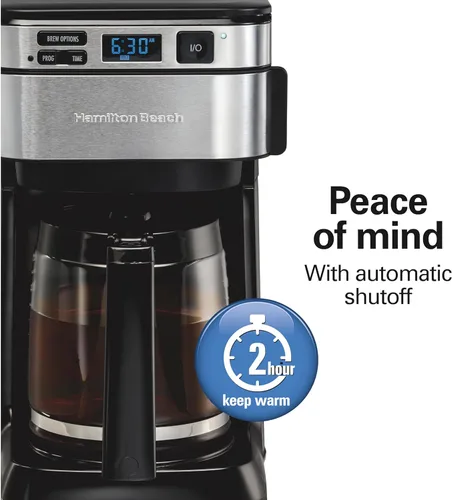 Miniatura 5 de Hamilton Beach Cafetera programable de 12 tazas, Cafetera de filtro FrontFill