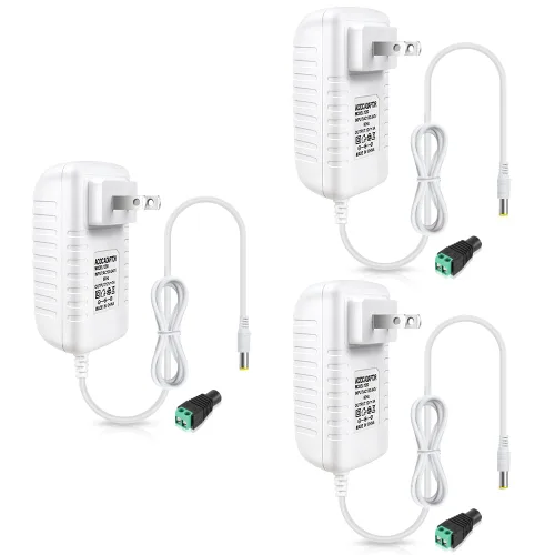 Miniatura 25 de Fuente de alimentación de 12 V, fuente de alimentación de 12 voltios 3A 36 W CC con interruptor de encendido y apagado, adaptador de corriente LED