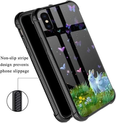 Miniatura 4 de Funda para iPhone Xs Max, diseños de girasol, estrella, cielo, cubierta trasera de cristal templado antiarañazos, esquinas reforzadas, carcasa