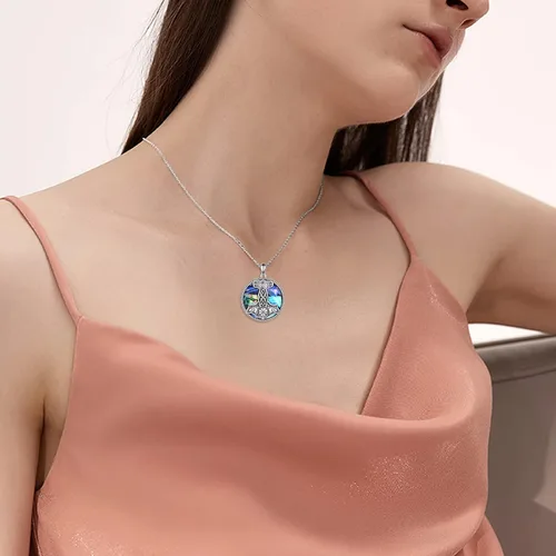 Miniatura 2 de Pavo realfénixcuervomurciélagobrújulahojahongomartillodragónpentagrama collares de pavo real regalos de plata de ley 925 joyería de Navidad