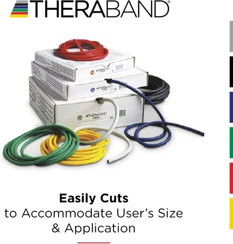 Miniatura 5 de TheraBand tubos de látex resistentes con manijas blandas. Ideales para ejercicio profesional de cuerpo completo, terapia física, pilates para parte