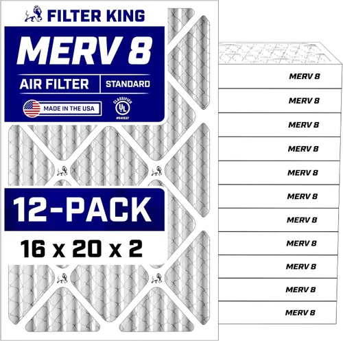 Miniatura 8 de Filter King Filtro de aire de 5.88 x 12.13 x 1 (MERV 8) (paquete de 12) filtros de horno de CA para control de polvo y alergias, fabricados en EE.