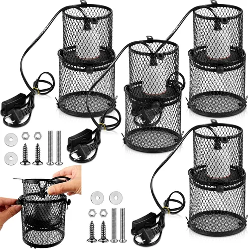 Miniatura 9 de VIHOSE 2 piezas de soporte retráctil para lámpara de calor de reptiles para reptiles, pantalla antiquemaduras, emisor de calor de cerámica, pantalla