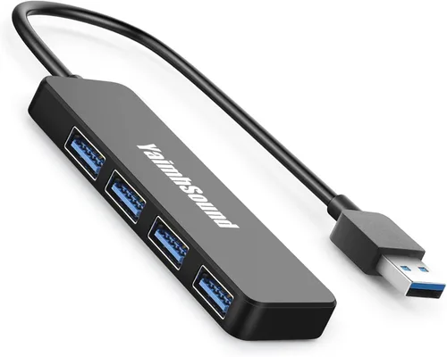 Hub USB 3.0 de 4 puertos, divisor USB T-Sound para laptop, adaptador de teclado y mouse PS4 para Dell, Asus, HP, MacBook Air, Surface Pro, Acer,