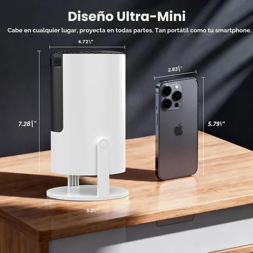 Miniatura 7 de [Aplicaciones integradas y Keystone automático] Mini proyector, proyector portátil con WiFi 6 y Bluetooth 5.2, proyector inteligente nativo 1080P