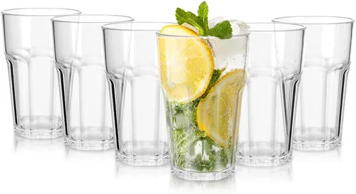 Miniatura 14 de Juego de 12 vasos de plástico irrompibles, vasos de plástico acrílico, reutilizables para niños, cocina, picnic, fiesta, jugo, whisky, vino