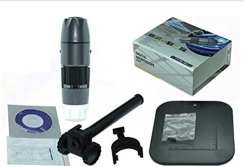 Miniatura 6 de BANGWEIER Microscopio digital USB portátil 20X ~ 800X aumento mini microscopio cámara lupa con soporte