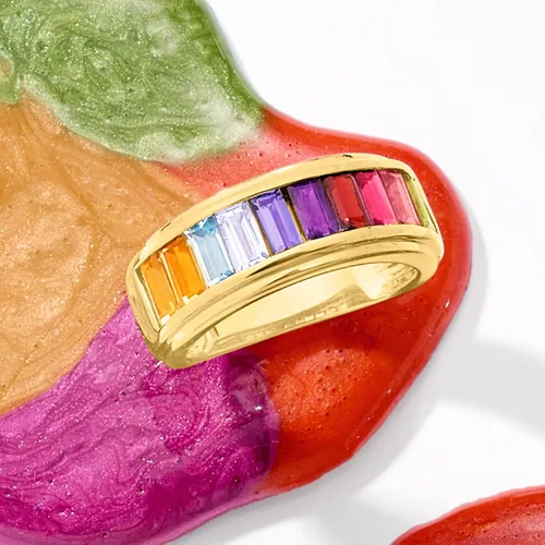 Miniatura 4 de Ross-Simons Anillo de 1,70 quilates con piedras preciosas en oro de 18 quilates sobre plata esterlina