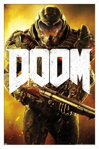Miniatura 15 de Doom - Póster de pared marino, 22.4 pulgadas de largo x 14.7 pulgadas, versión enmarcada en madera de granero