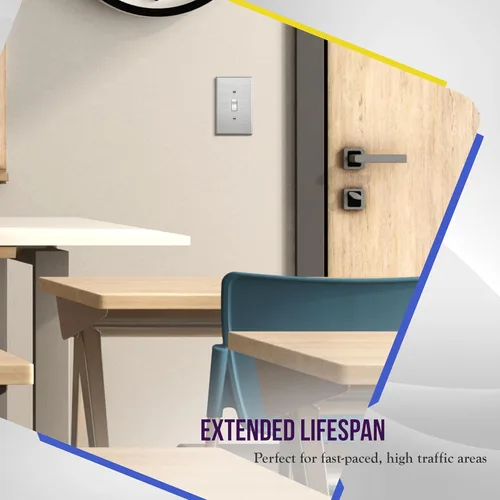 Miniatura 50 de ENERLITES Placa de Pared Metálica para Interruptor de Luz de Palanca, Acero Inoxidable 201, Resistente a la Corrosión, Tamaño Estándar 1-Gang 4.50