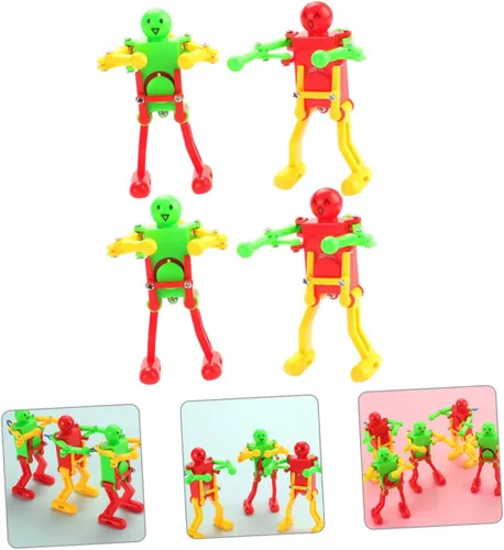 Miniatura 4 de Abaodam 4 piezas de robot bailarín de cuerda para adultos, figuras de relojería seguras y portátiles, regalos creativos para cumpleaños