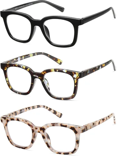 Miniatura 2 de LKEYE Gafas de Lectura para Mujeres con Bloqueo de Luz Azul Cuadradas, Elegantes e Indestructibles, Gafas de Lectura para Computadora de Tamaño C1