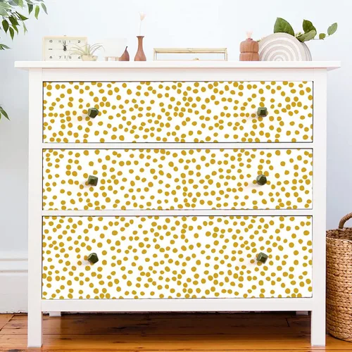 Miniatura 7 de Jeweluck Papel Tapiz de Despegar y Pegar con Lunares, Papel Tapiz de Pegar y Despegar 17.7" x 78.7" Papel de Contacto de Lunares Negros, Papel