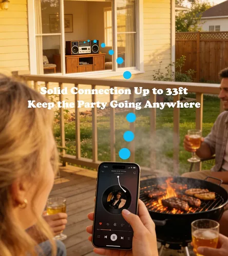 Miniatura 6 de KAIY Receptor Bluetooth para estéreo doméstico con NFC, receptores de audio inalámbricos y adaptadores con RCA y AUX de 0.138 in, adaptador