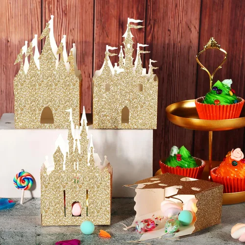 Miniatura 4 de Geiserailie 20 Piezas Caja de Castillo Caja de Dulces de Princesa Caja de Regalo de Confeti de Castillo Decoraciones de Fiesta de Princesa Fiesta