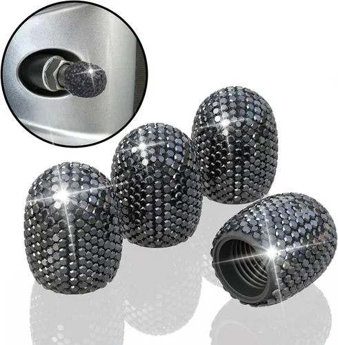 4 tapas de vástago de válvula de neumático de automóvil, tapa de aire brillante para automóvil, accesorios de automóvil para mujeres, cubiertas