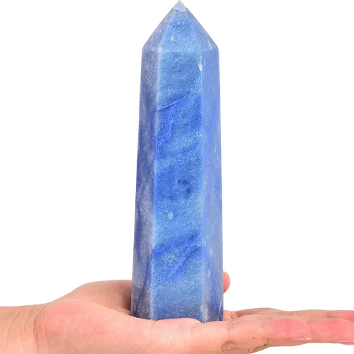 Miniatura 26 de AMOYSTONE Obelisco de Piedra de Sangre Africana Varita de Cristal Curativo Grande Torre Columna Facetada de 6 Lados Reiki Chakra Meditación Terapia