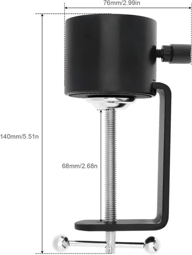 Miniatura 9 de Soporte de micrófono abrazadera de mesa para micrófono, brazo de tijera, soporte de brazo de tijera, soporte voladizo de agujero de rosca de 1/2