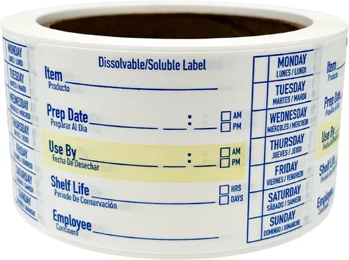 Etiquetas para alimentos solubles de 2 x 3, 250 etiquetas, etiquetas para botellas para contenedores de almacenamiento, etiquetas adhesivas para Azul