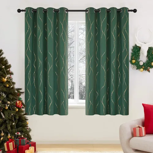 Miniatura 45 de Deconovo Cortinas opacas, 2 paneles, 52 x 72 pulgadas, cortinas con aislamiento térmico para oscurecer la habitación, con ojales para dormitorio