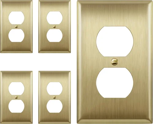 Miniatura 10 de ENERLITES Placa de pared de metal con salida dúplex para receptáculos, cubierta de salida de acero inoxidable, resistente a la corrosión