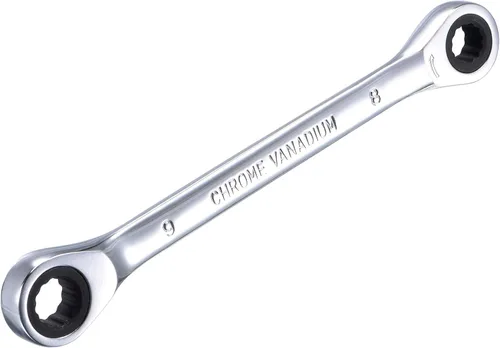 Miniatura 5 de uxcell Llave de trinquete de extremo de caja doble (0.315 in x 0.354 in) métrica 72 dientes 12 puntas llave de trinquete herramientas, CR-V