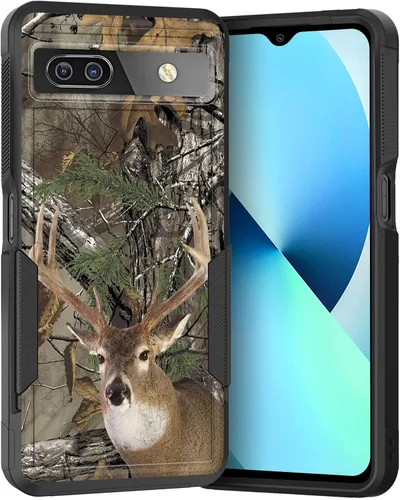 Miniatura 155 de Funda para Pixel 6A, Híbrida de Doble Capa de Servicio Pesado Resistente a Prueba de Golpes PC Duro + Funda Protectora de Silicona Suave para Google