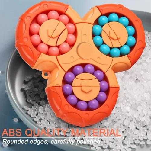 Miniatura 4 de YUDANSI Juguete de rompecabezas de frijol mágico, cubo giratorio 2 en 1, cubo mágico giratorio, regalo para niños y niñas de 3 años, 5-7, 8-12