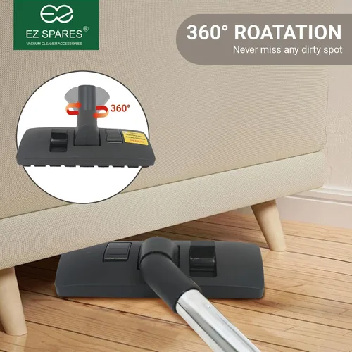 Miniatura 3 de EZ SPARES 1 1/4 pulgadas 1.260 in Aspirador Universal Euro Cepillo Cepillo Cabezal Accesorio para Piso y Alfombra Combo Herramienta (negro)