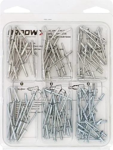 Miniatura 6 de Arrow RK6120 - Kit surtido de remaches para metal, tela, cuero y reparación de automóviles, aluminio y acero, 18 pulgadas, paquete de 120