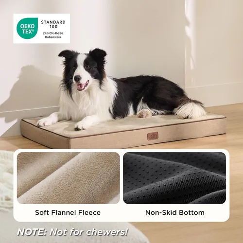 Miniatura 3 de Bedsure Cama ortopédica grande para perros grandes, almohada impermeable de espuma viscoelástica para perros, con funda extraíble lavable y parte