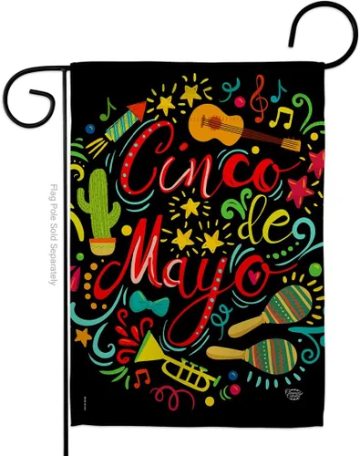 Miniatura 14 de Bandera de jardín de El Fiesta Cinco de Mayo – Fiesta de Verano Cactus Pinata Sombrero Mexicano al aire libre – Cartel de decoración de la casa