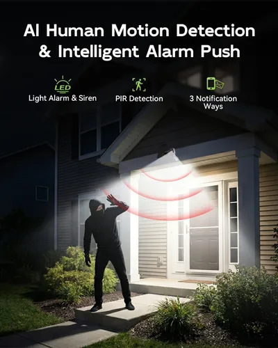Miniatura 7 de Cámaras de seguridad solar 2K 5G inalámbricas para exteriores, paquete de 2, cámaras inalámbricas para el hogar con visión nocturna a todo color, 2